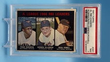 1967 Topps #241 AL RBI Leaders PSA 7 NM Robinson, Killebrew, & Powell