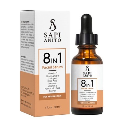 Sapi Anito 8in1 Facial Serum for Regular Skin, 1 fl oz 30 ml   Vitamin C, Nia...