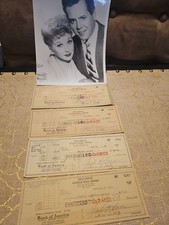 AUTHENTIC &RARE 4 DESI ARNAZ&LUCILLE BALL (I LOVE LUCY ) PERSONAL BANK CHECKS 