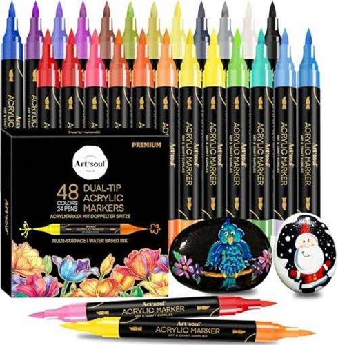 Art+soul Acrylic Paint Pens 48 Colors,  Assorted colors , sets