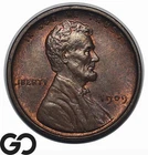 1909 VDB Lincoln Cent Wheat Penny, Choice Unc+
