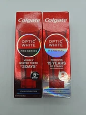 Colgate Optic White Pro Series & Renewal Toothpaste Set 3oz Ea Exp 03 & 07 2026