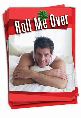 12 Funny Merry Christmas Cards (1 Design, 12 Cards) - Roll Me Over B1373