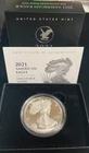2021-W American Silver Eagle Proof-US Mint ASE Coin w/ Box and COA- Type 2