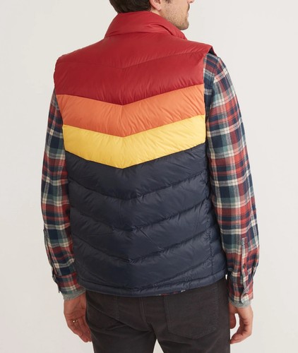 Marine Layer Archive Portfolio Puffer Vest Men’s L Sunset Colorblock $200 MSRP - Picture 6 of 7