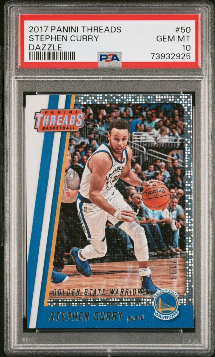 PSA 10 Stephen Curry 2017 Panini Threads 50 Dazzle /199 POP PSA 10 Stephen Curry 2017 Panini Threads 50 Dazzle /199 POP