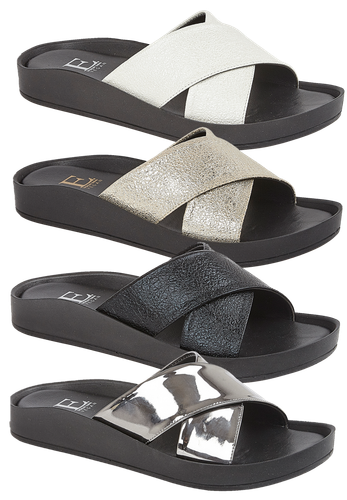 WOMANS LADIES WIDE COMFORT LIGHTWEIGHT VEGAN FRIENDLY FASHION MULE SLIDER 3-8