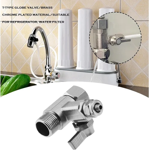 2 in 1 Wasseranschluss Kühlschrank Adapter T-stück mit Absperrhahn Absperrventil - Bild 13 von 18