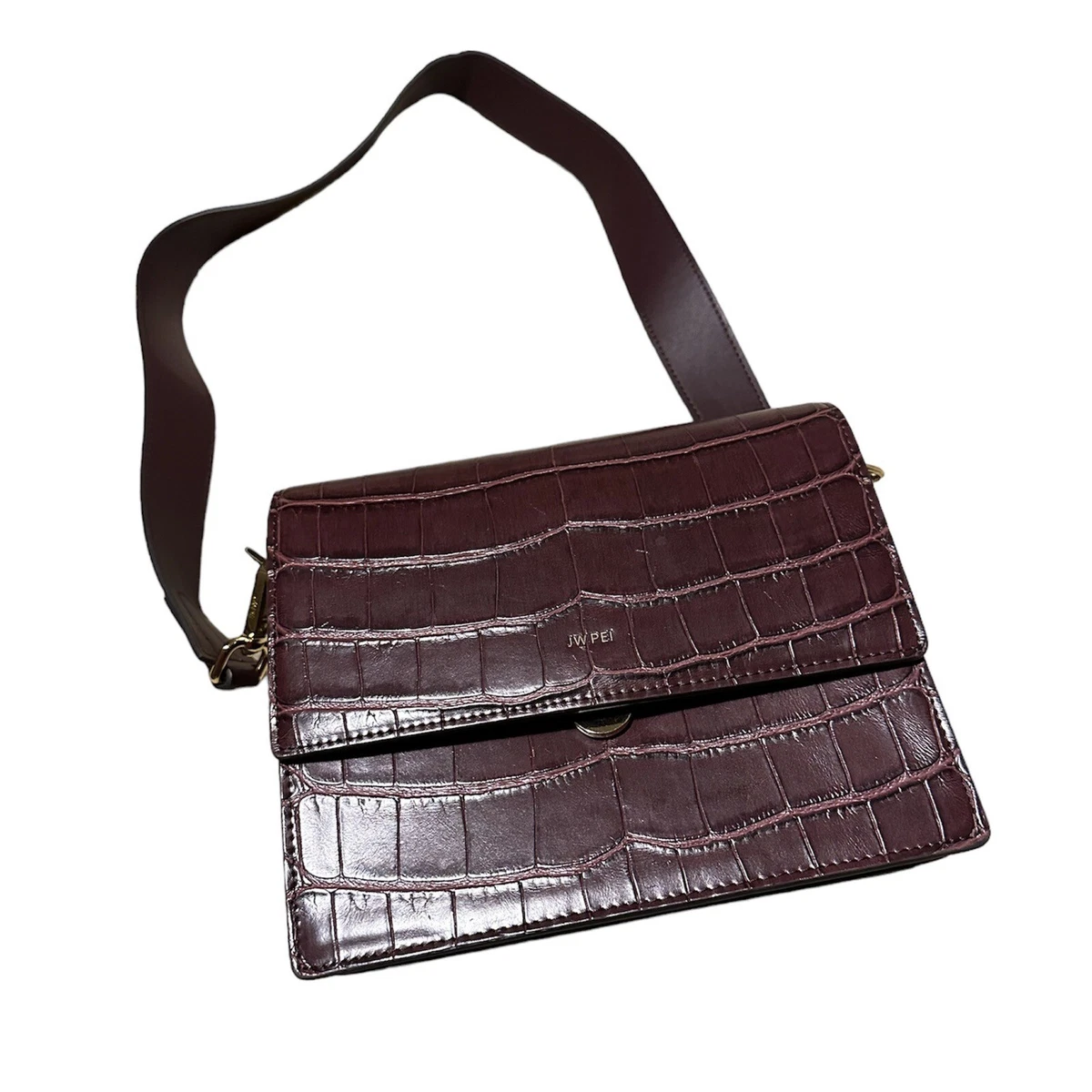 Mini flap bag brown croc cheap