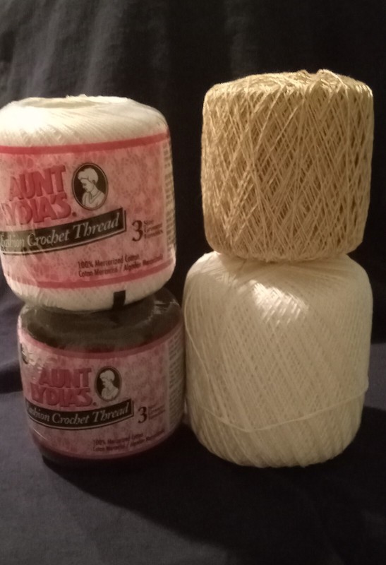 AUNT LYDIAS CROCHET THREAD LOT 4 SPOOLS THREAD EARTH COLORS 2 NEW 2 OPEN 