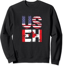 Funny Canada American Flag Canadian Day Design Unisex Crewneck Sweatshirt