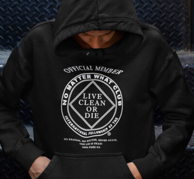Narcotics Anonymous - NA NO MATTER WHAT - Black Pullover Hoodie Sweatshirt - NEW