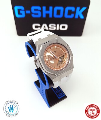 Stunning Casio G-Shock GMA-2100MD 7AER Rose Gold 42mm Custom CasiOak Gen 5 UK