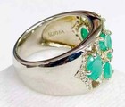 HSN Colleen Lopez Sterling Silver Sakota Emerald & White Zircon Band Ring 6 — photo 6