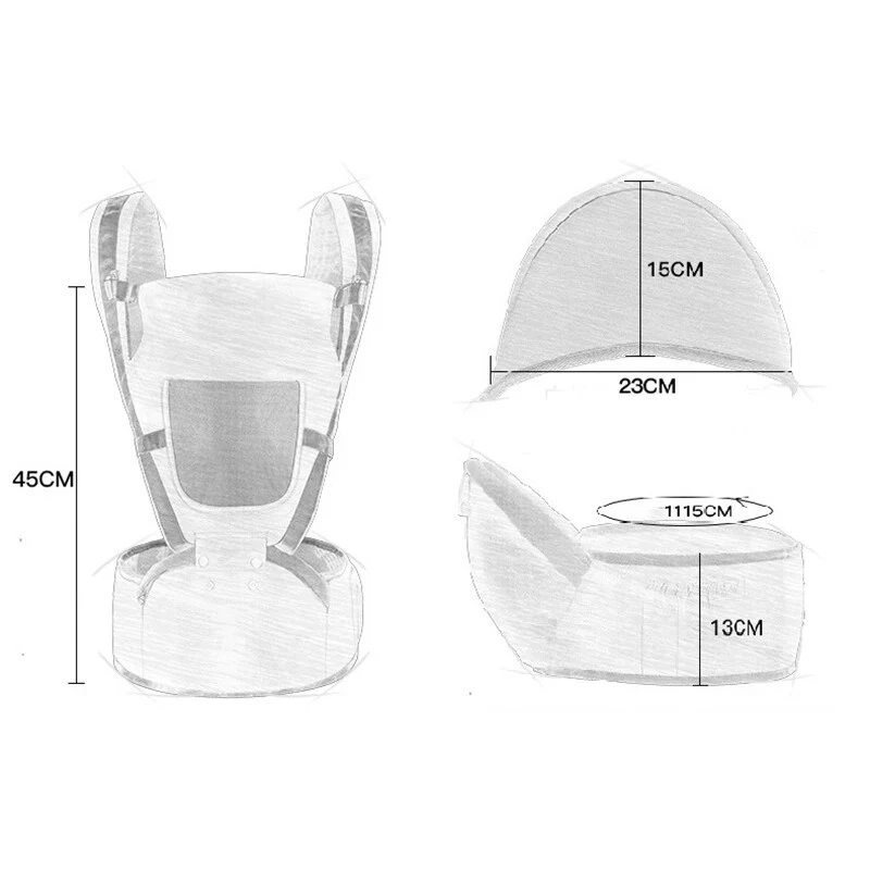 Mochila portabebés ergonómica canguro con asiento de cadera delantero y trasero calidad Foto 2 de 4