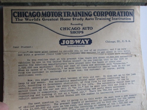 B W Cooke Job Way Chicago Motor Training Corporation Course Manual 1924 antique - Picture 7 of 19