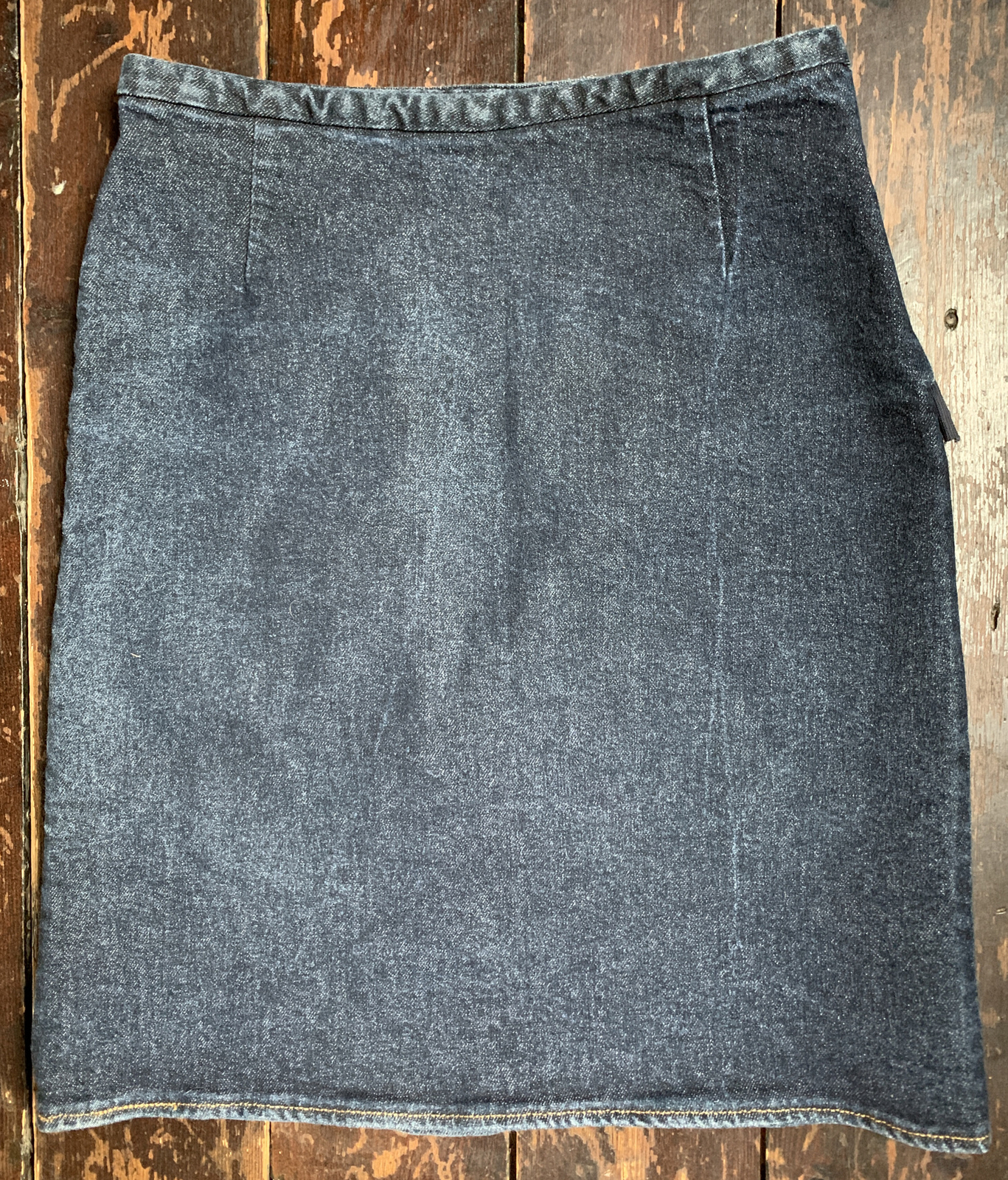 Vtg 1998 RARE Collectors Piece Blue Black HELMUT LANG Fitted Skinny Skirt Xs 6 image 9