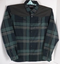 Fishing Shirt Mens L Button-up Closure Long Sleeve Plaid Simms Polyester Pockets