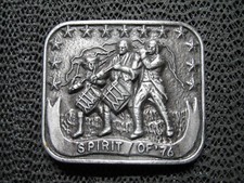SPIRIT OF '76 PATRIOT MARCH BELT BUCKLE VINTAGE RARE 1970s USA INDEPENDENCE