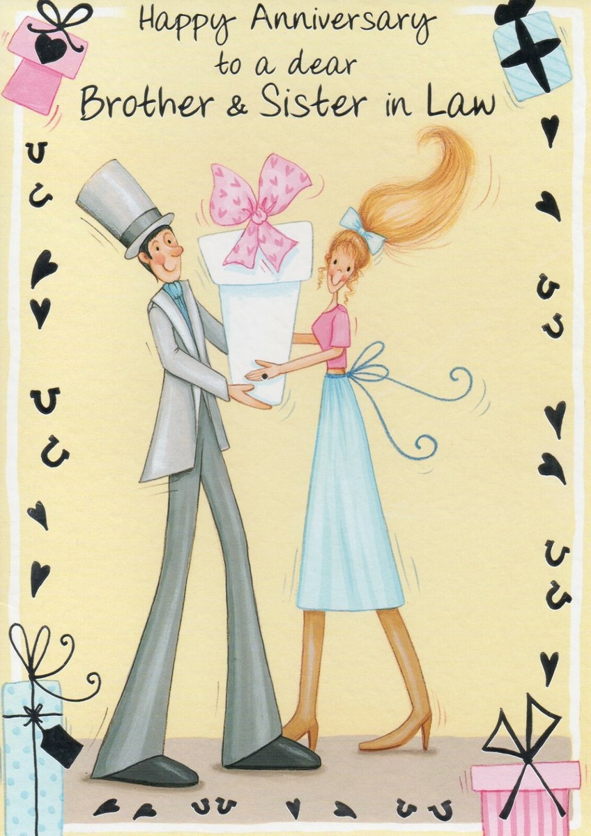Jubiläumskarte Für Schwester & Schwager - 22,9 X 15,2 Cm, Hochwertige Grußkarte Mit Umschlag