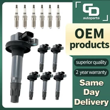 UF553 OEM 6 Ignition Coil + Spark Plug for 3.5L 3.7L Ford Lincoln Mazda Mercury