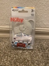 Nuby Happy Hands Teething Mitten, Gray Elephant White Packaging