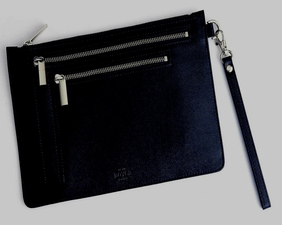 Кожаный чехол через плечо ROYCE New York женский с радиочастотной идентификацией и блокировкой черный серебристый  - Изображение 2 из 3