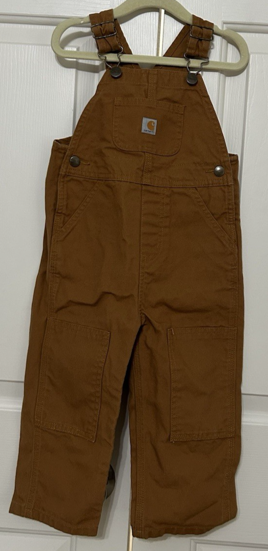 Carhartt Toddler Boy 2T Brown Canvas Bib Overalls