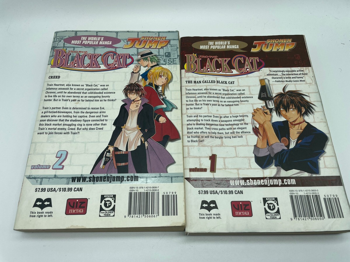 BLACK CAT Volume 1 & 2 Manga by Kentaro Yabuki (Shonen Jump