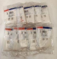 Leviton Quickport 4-Port Single Gang Wallplate 41091-4TN Lot Of 10 Light Almond
