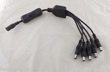 1x LED Strips DC Power 5.5 x 2.1mm 1 Female to 5 Male with Switch Splitter Cable