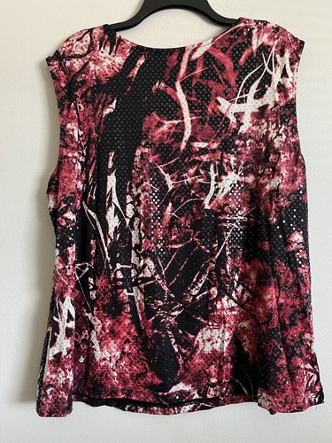 Top donna Alfani taglie forti 3X multicolore senza maniche abbigliamento casual per lavoro carriera - Foto 3 di 4