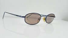 Vintage DKNY Pall Mall Blue Metal Oval Sunglasses FRAMES ONLY