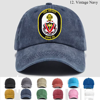 Custom Embroidered Hat DDG-55 USS Stout, Veteran Cap, Trucker Hat, Gift Idea