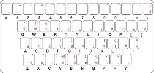 Sticker decal keyboard transparent gaj croatian serbian slovene bosnian