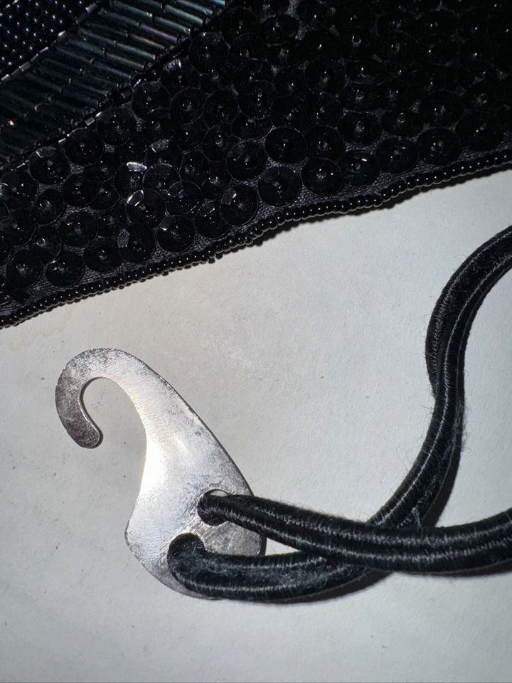 复古 20 世纪 80 年代 Milor 串珠弹力腰带 复古亮片 cummerbund — 第 3/4 张图片