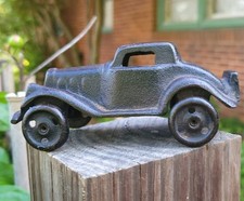 Vintage Cast Iron Art Toy 1930's Style Roadster Car Stamped JM316 Reproduction