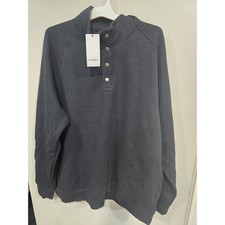 Goodfellow  Co Men's XXL Dark Gray Quilted Snap Pullover Sweatshirt NWT