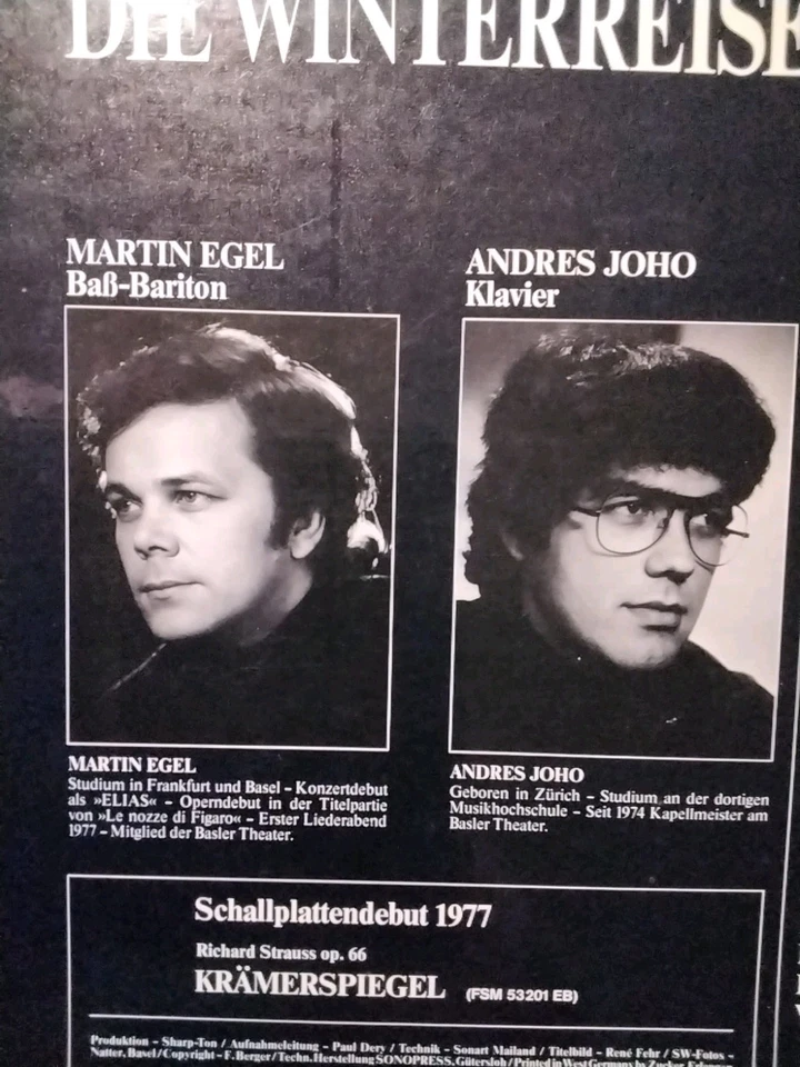 2 LP Box - Franz Schubert - Die Winterreise - Martin Egel - Andres Joho / FSM - Bild 3 von 4