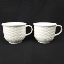 Vintage Wedgwood Nantucket Basket Cups 1986 Bone China White (2 7/8” X 3 3/8”)
