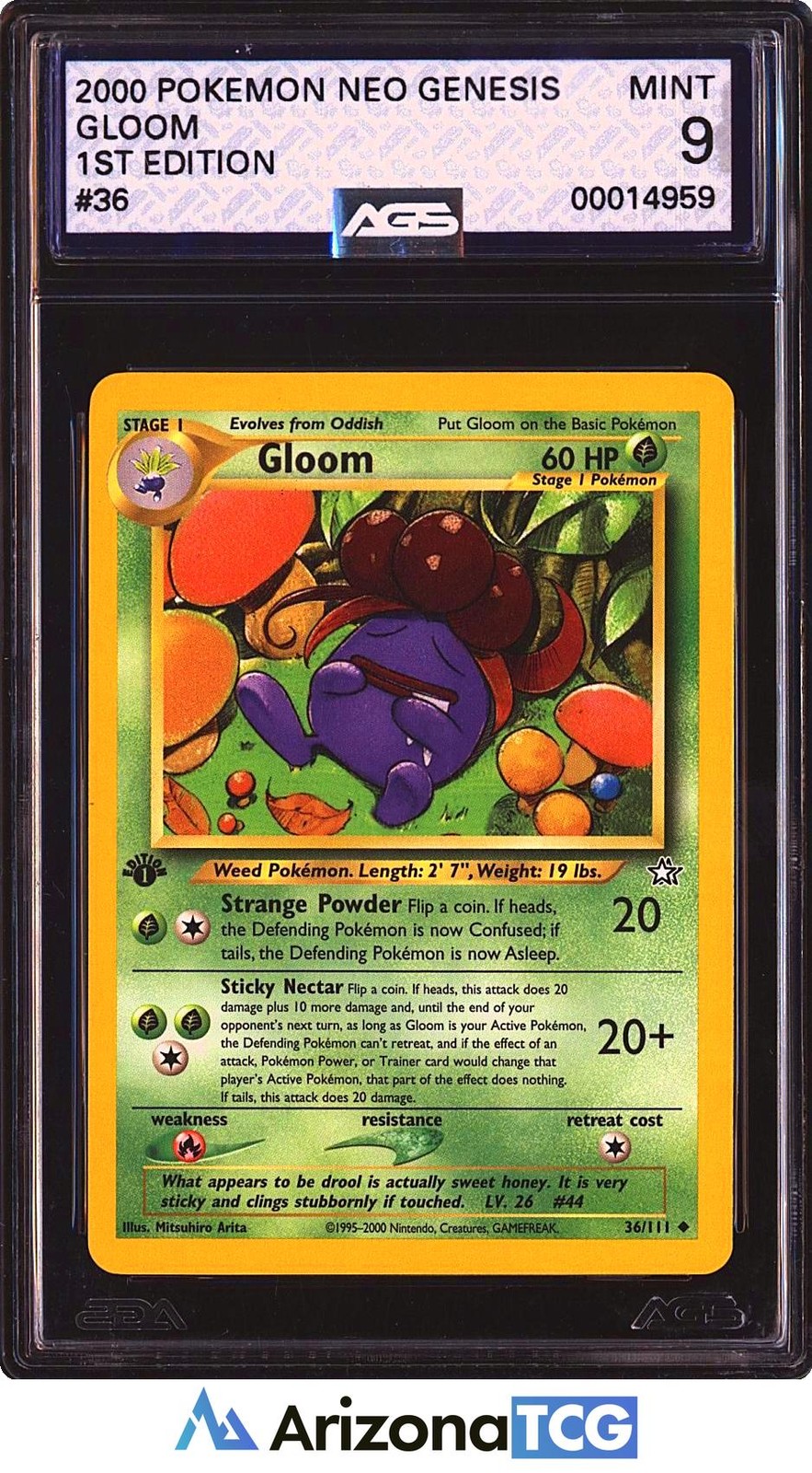 Pokemon 2000 Gloom 36/111 Neo Genesis 1st Edition AGS 9
