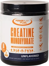 Power Play Fuel CREATINE Monohydrate Powder, Non-GMO, Vegan - Unflavored - 250g