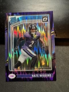2024 Donruss Optic #281 Nate Wiggins Purple Shock