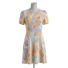 Zara Mini Dress Size M Pastel Floral Short Sleeve Button Front Coquette Y2K 