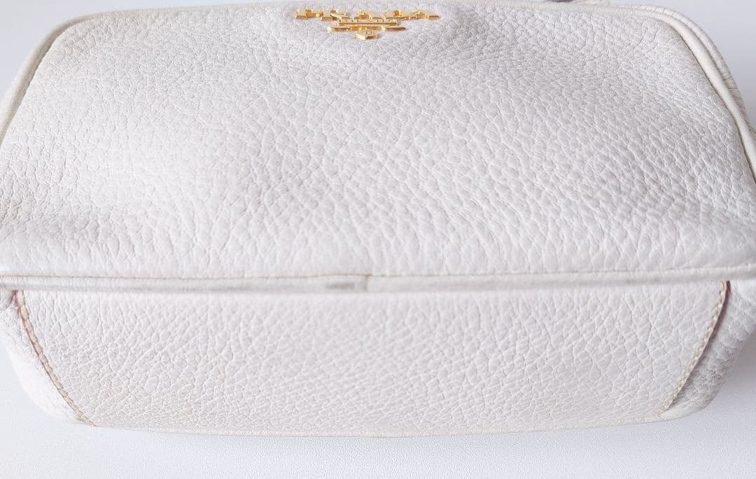 PRADA Leather Pouch Pochette Metal Logo Mini Shoulder White PRADA thumbnail 7