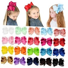 20PCS 6 Inch Hair Bows for Girls - Grosgrain Ribbon Clips - 20pcs/6 Inch