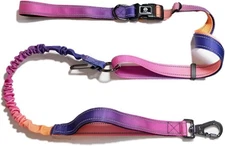 Hands Free Dog Leash with Bungee for Large Dogs, Waist Belt & Car Seat Belt Pink