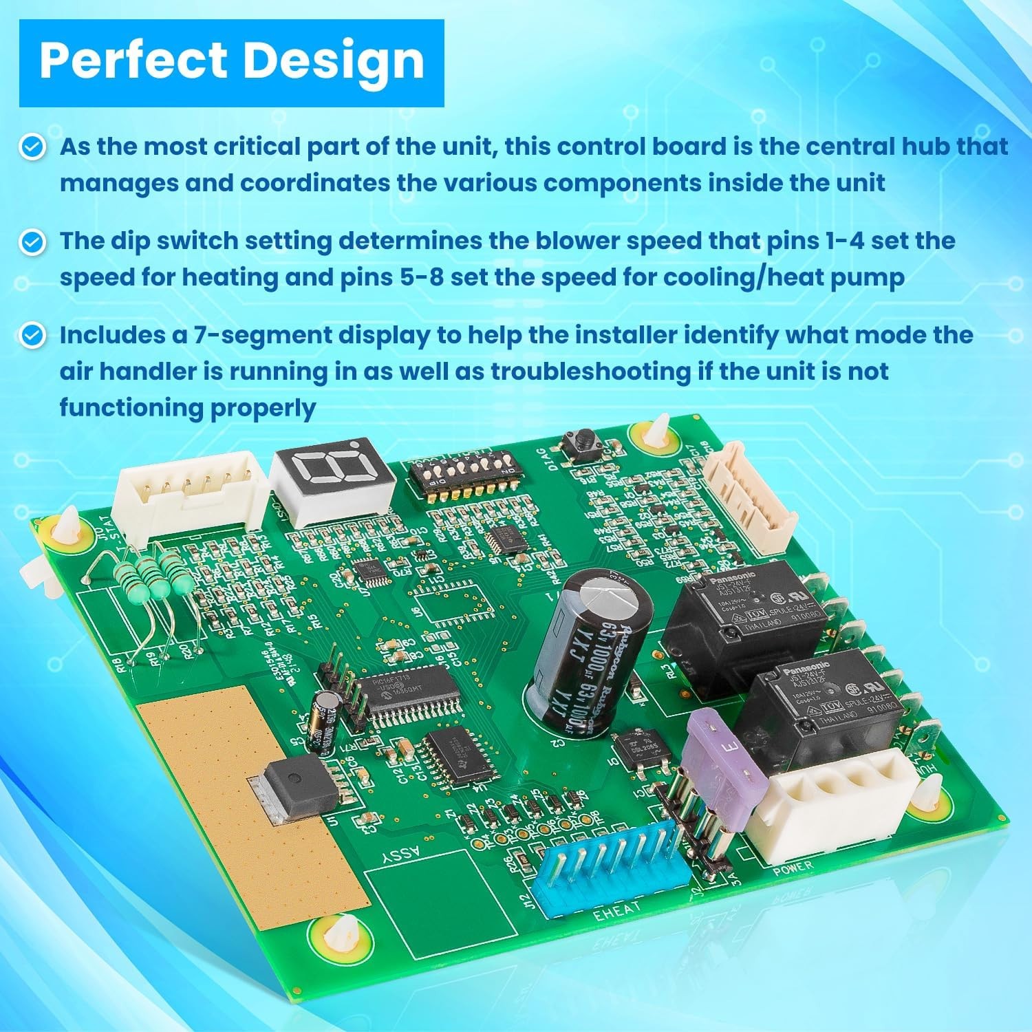 1006801R Control Board For Nordyne Intertherm Revolv Miller E7/B6BM/B6EM Series