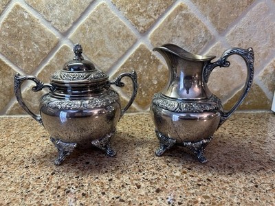 Vintage, 1847 Rogers Bros Heritage Silverplate Creamer And Sugar Bowl 9405