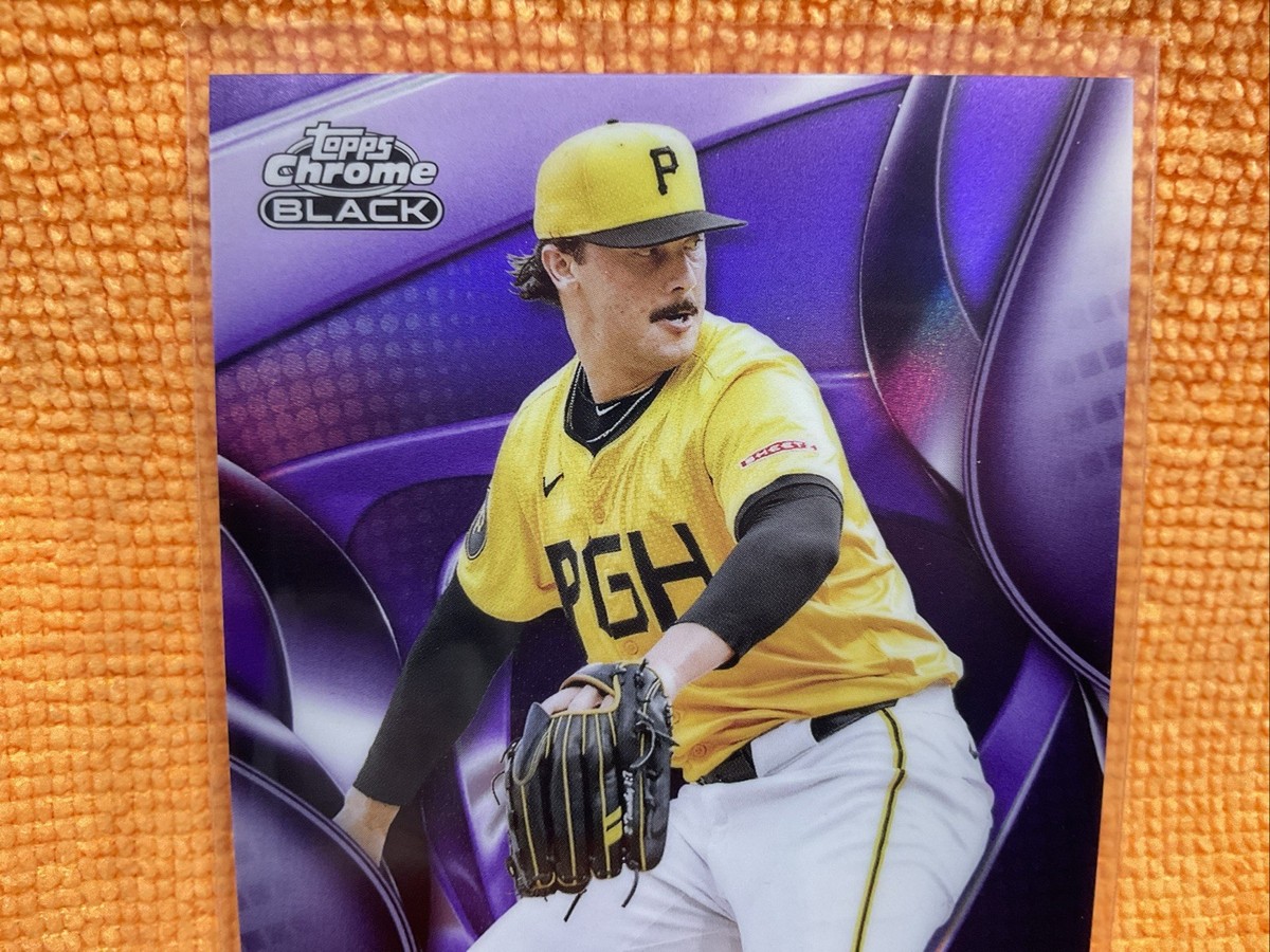 Paul Skenes 2025 Topps Chrome Black #109 Purple Refractor/75